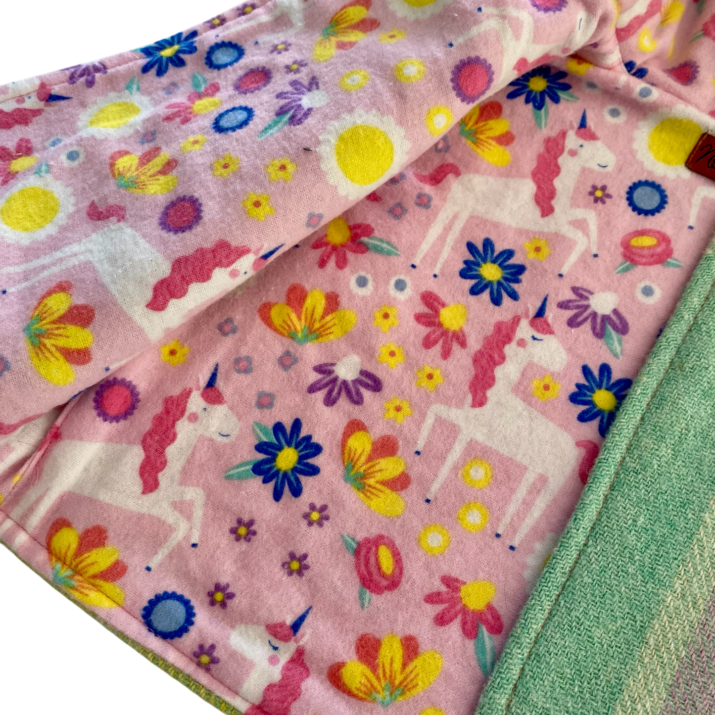 Woollen Baby Vest Rainbow with Unicorn Lining