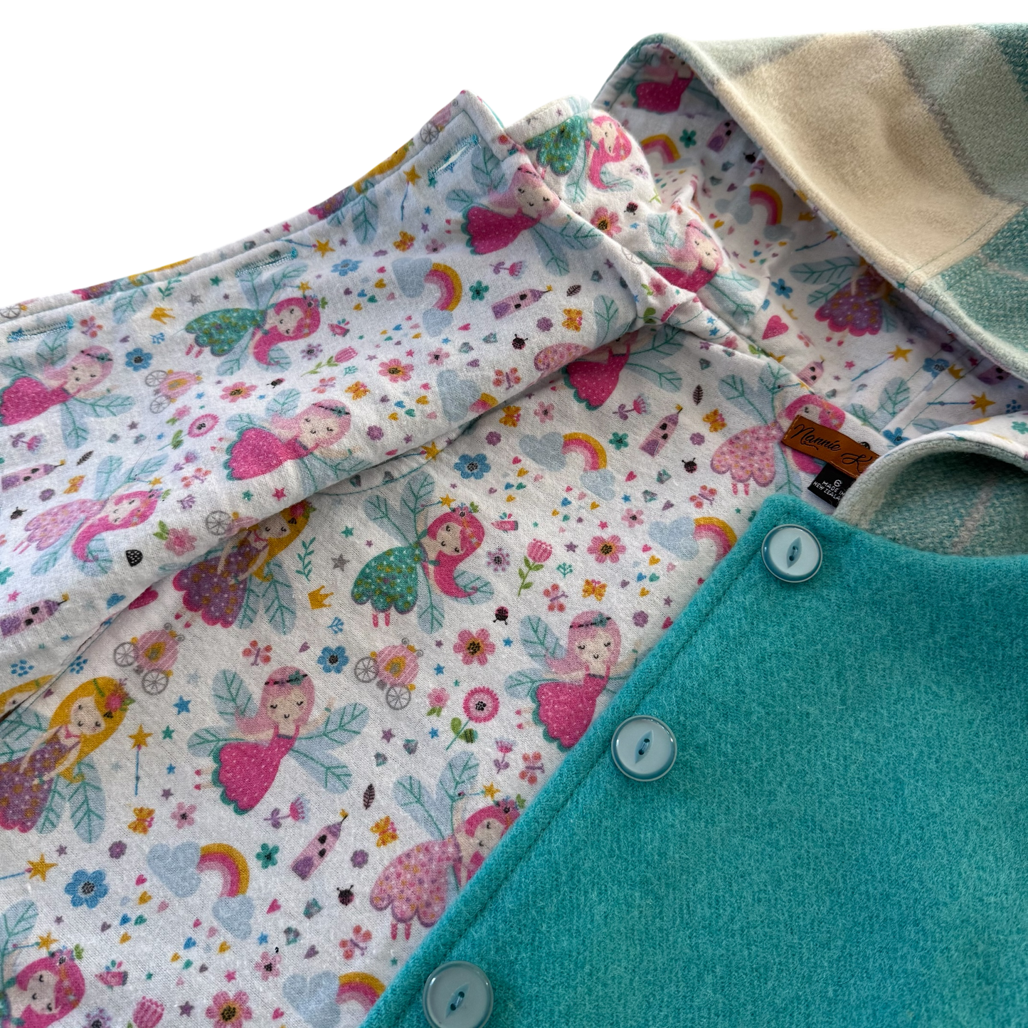 Woollen Vest Turquoise with Fairies