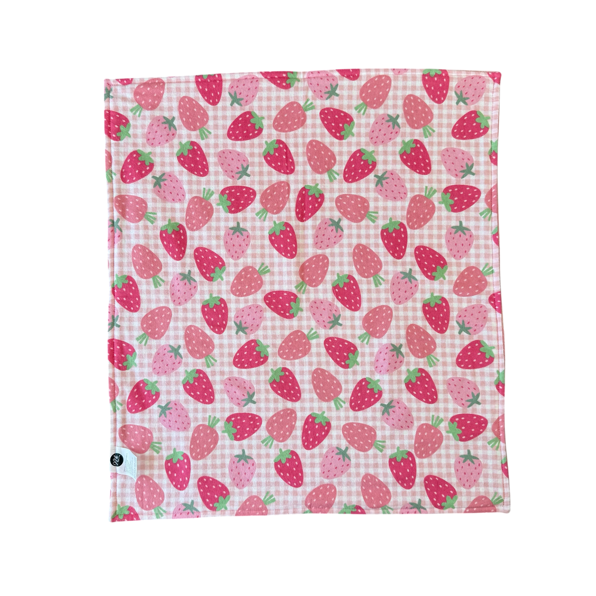 Woollen Blanket Pink & Cream with Big Strawberries