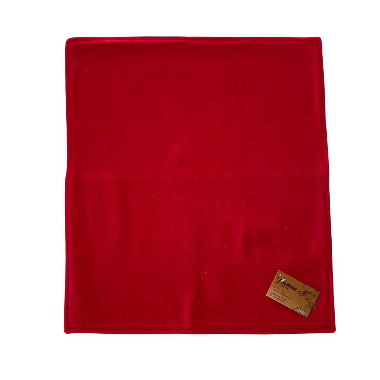 Woollen Blanket Deep Red with Fire Trucks