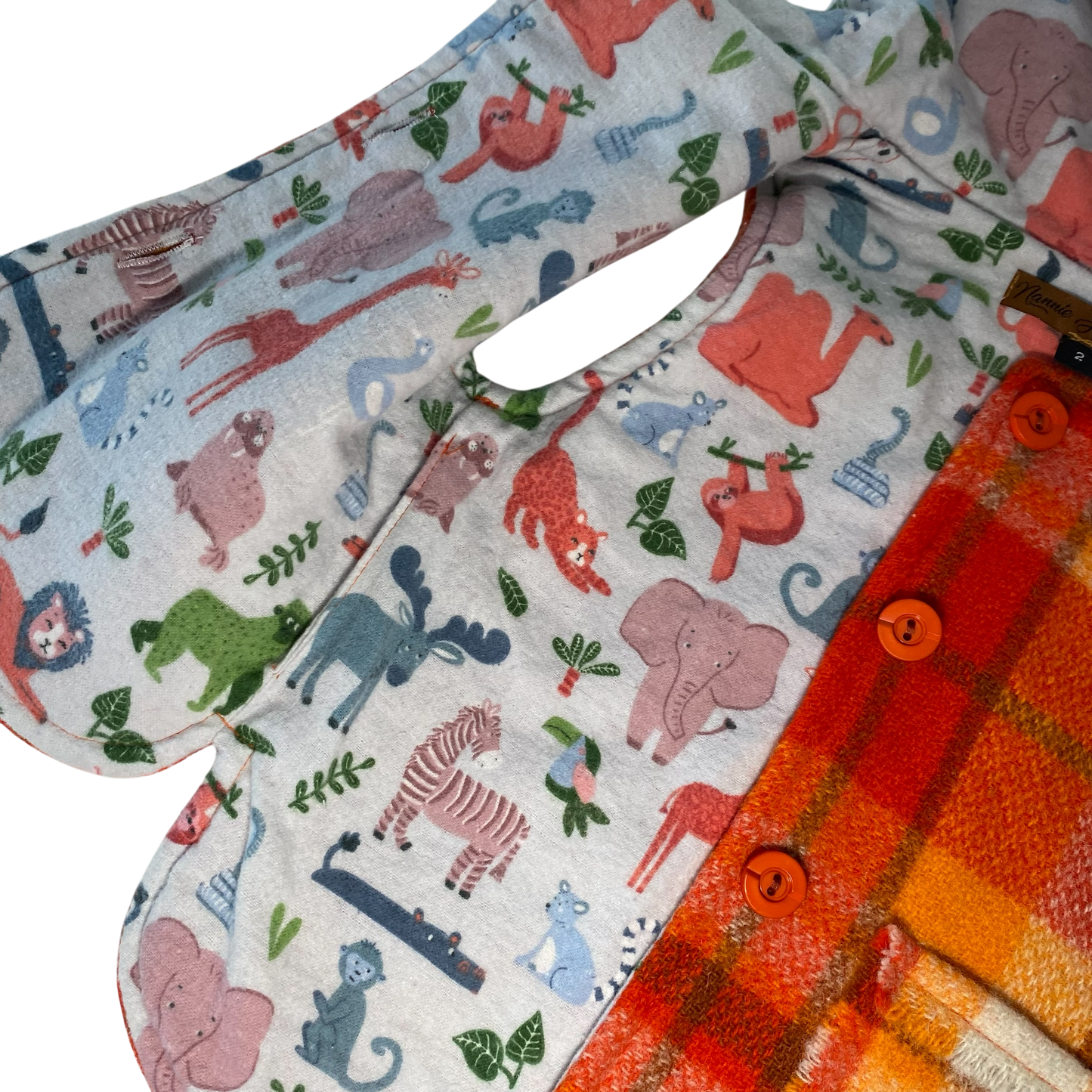 Woollen Vest Orange with Grey Safari Lining