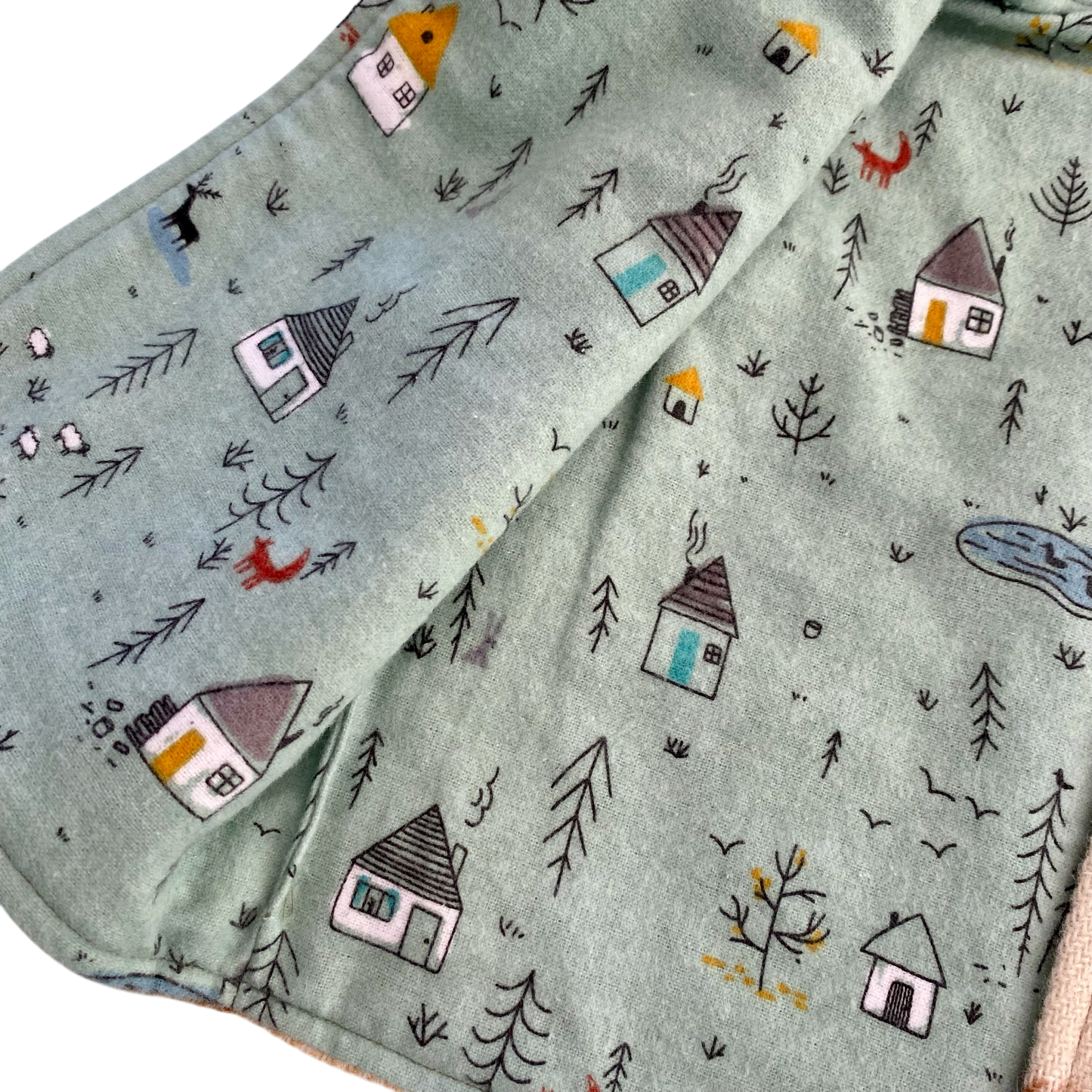 Woollen Baby Vest Green & Fawn with Forest Lining