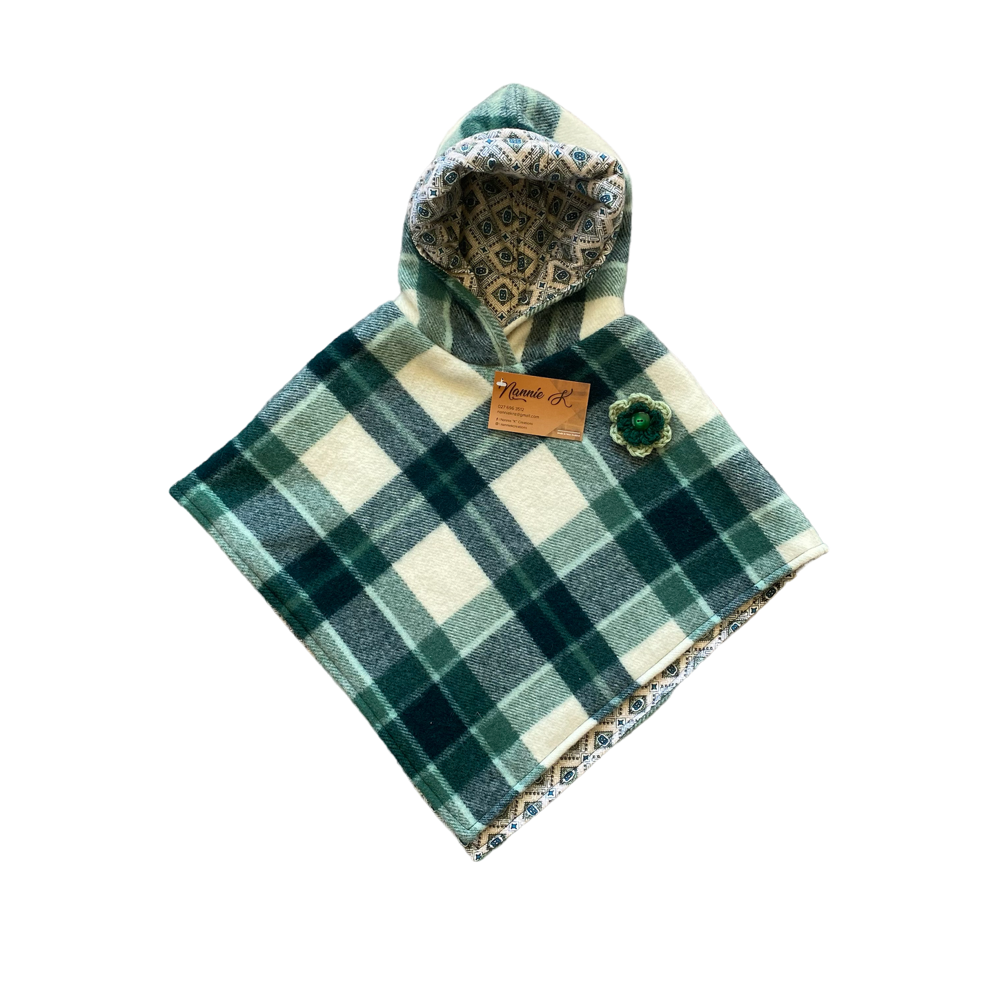 Woollen Poncho Dark Green