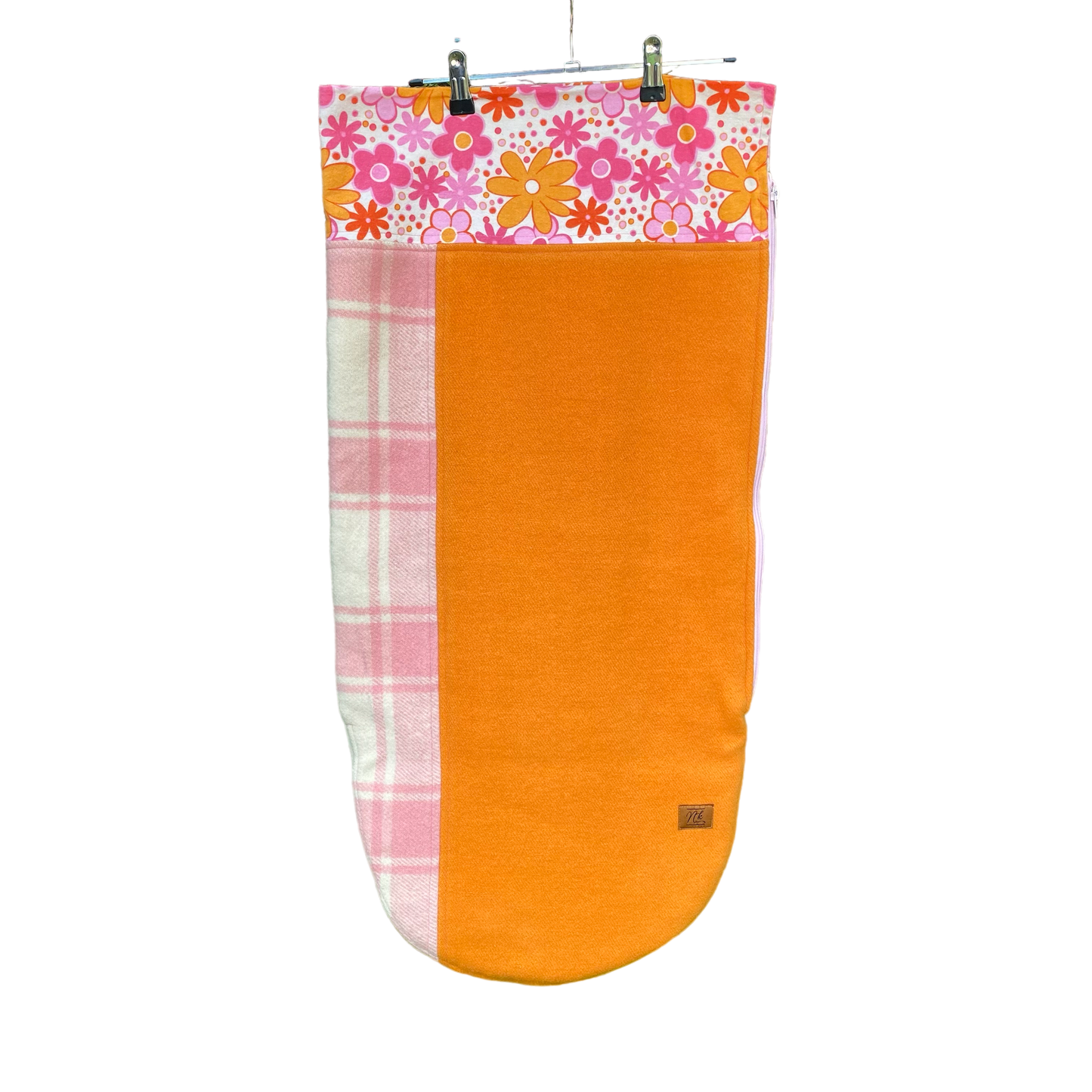 Stroller Bag Orange and Pink with Retro Floral