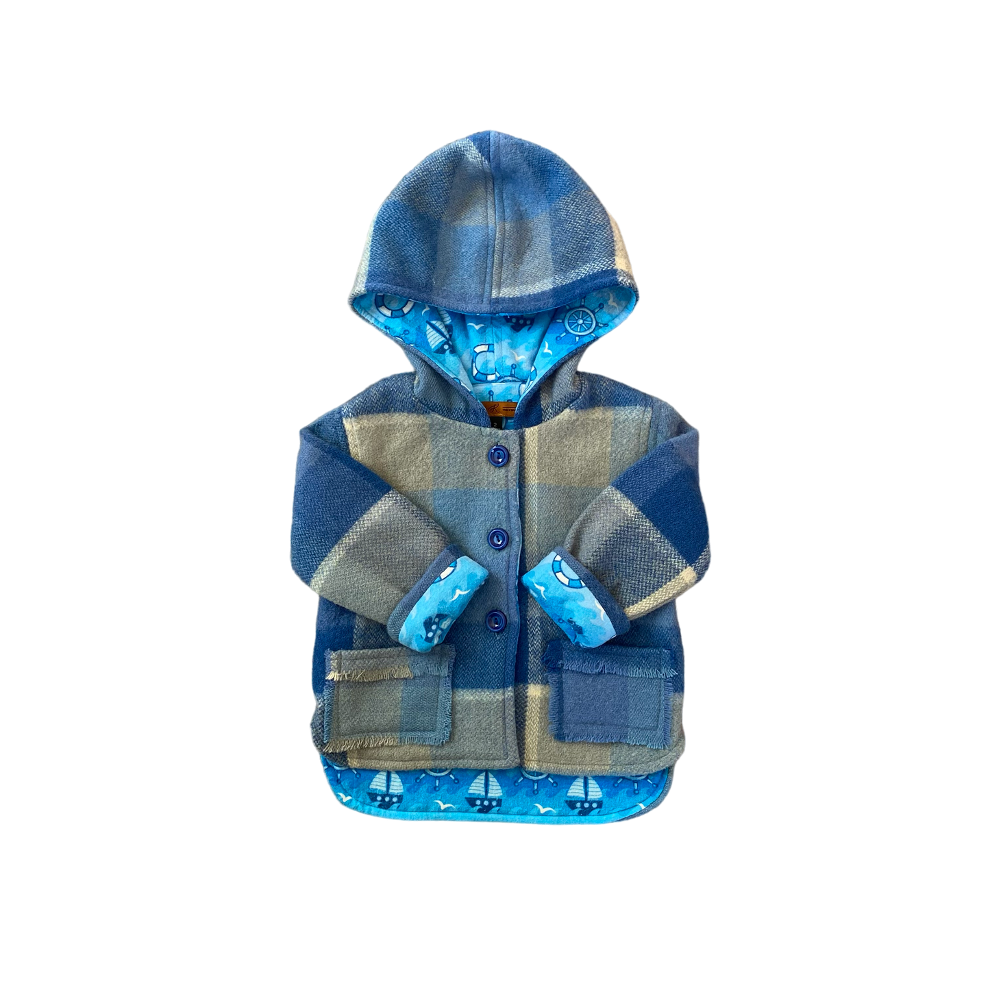 Woollen Jacket Blue with Sail Boats