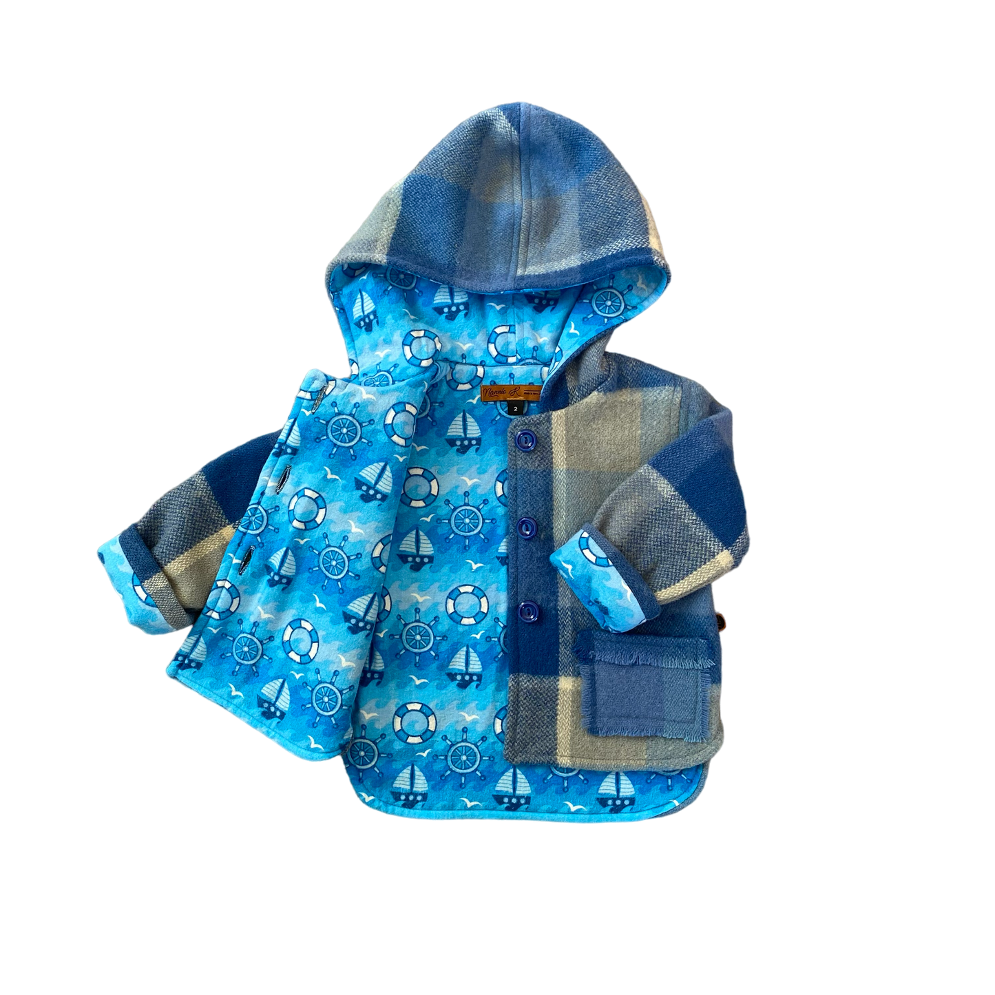 Woollen Jacket Blue with Sail Boats