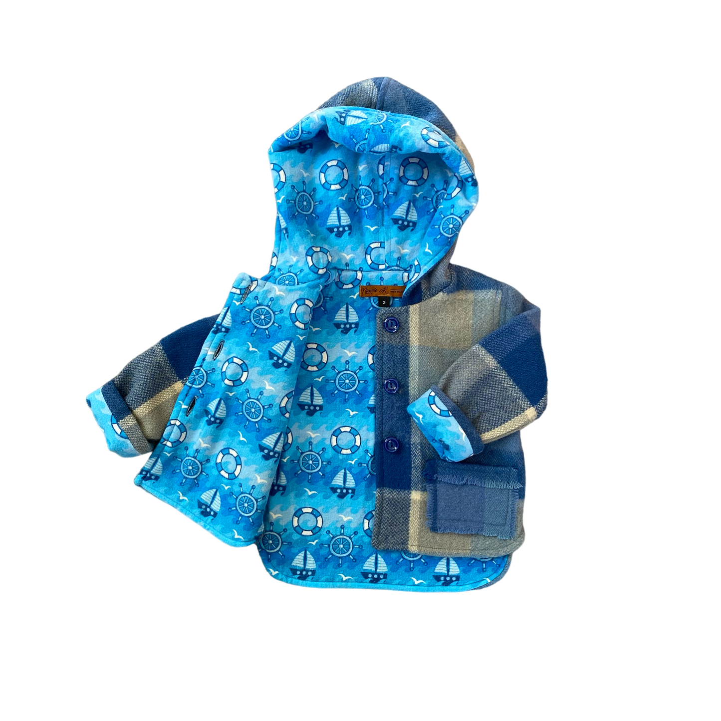 Woollen Jacket Blue with Sail Boats