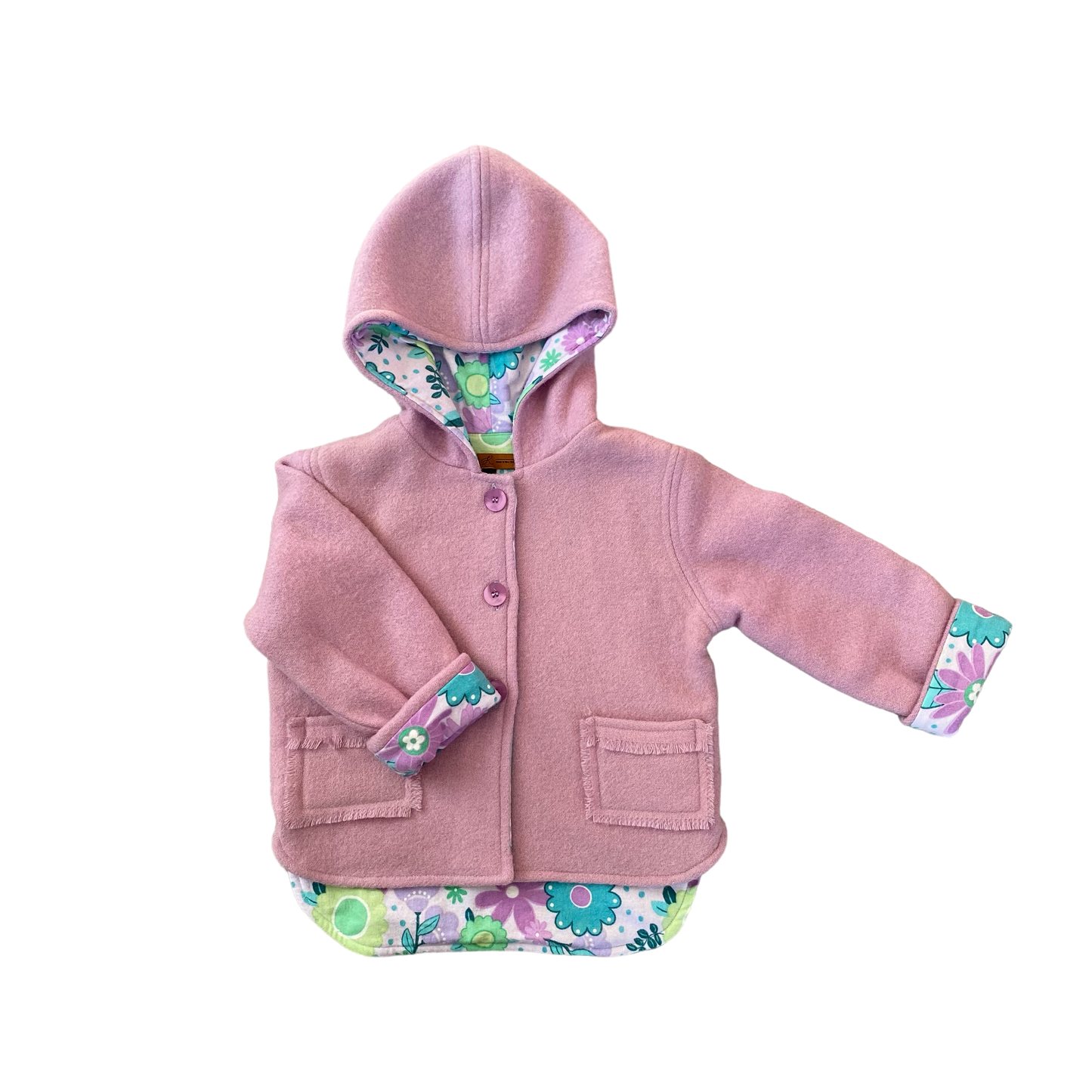 Woollen Jacket Mauve with Retro Floral