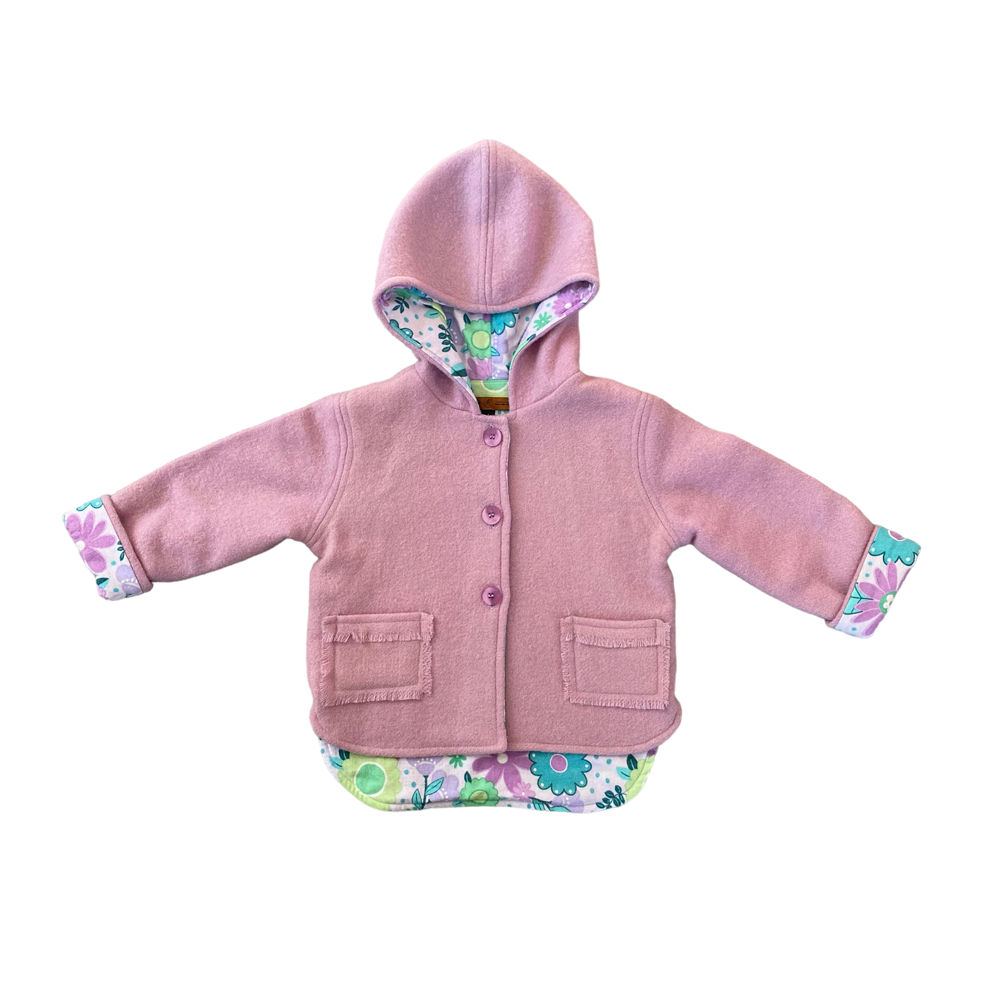 Woollen Jacket Mauve with Retro Floral