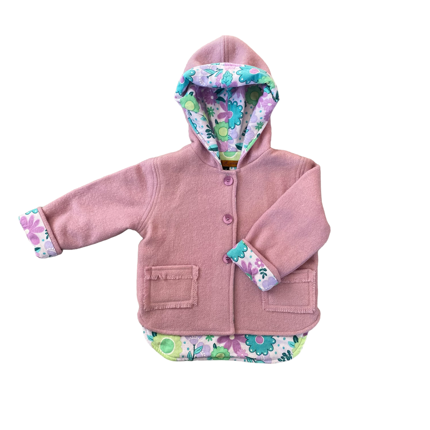 Woollen Jacket Mauve with Retro Floral