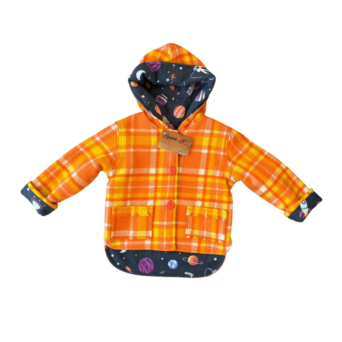 Woollen Jacket Orange & Yellow with Space Lining