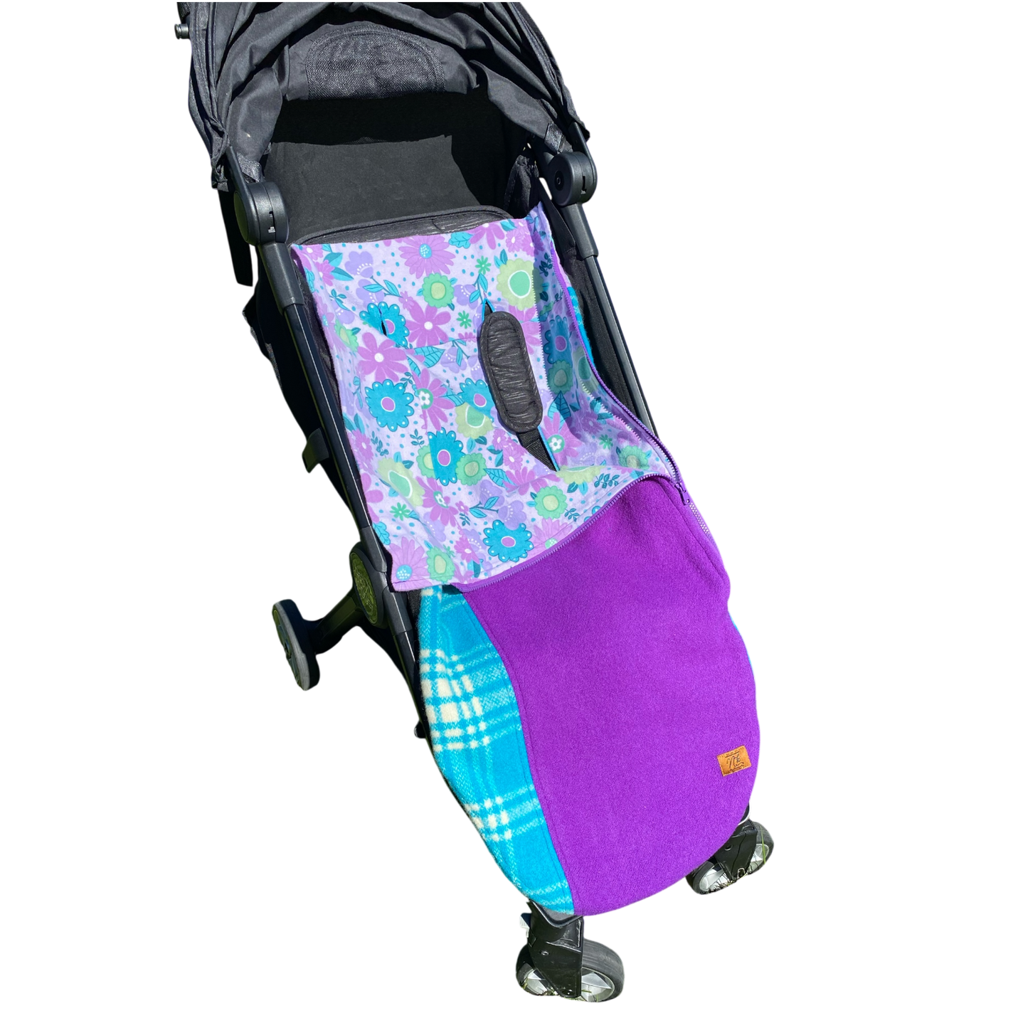 Pram Bag Purple with Floral