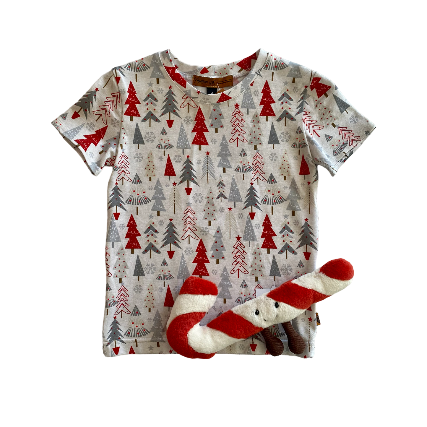 Christmas T-Shirt White with Xmas Trees