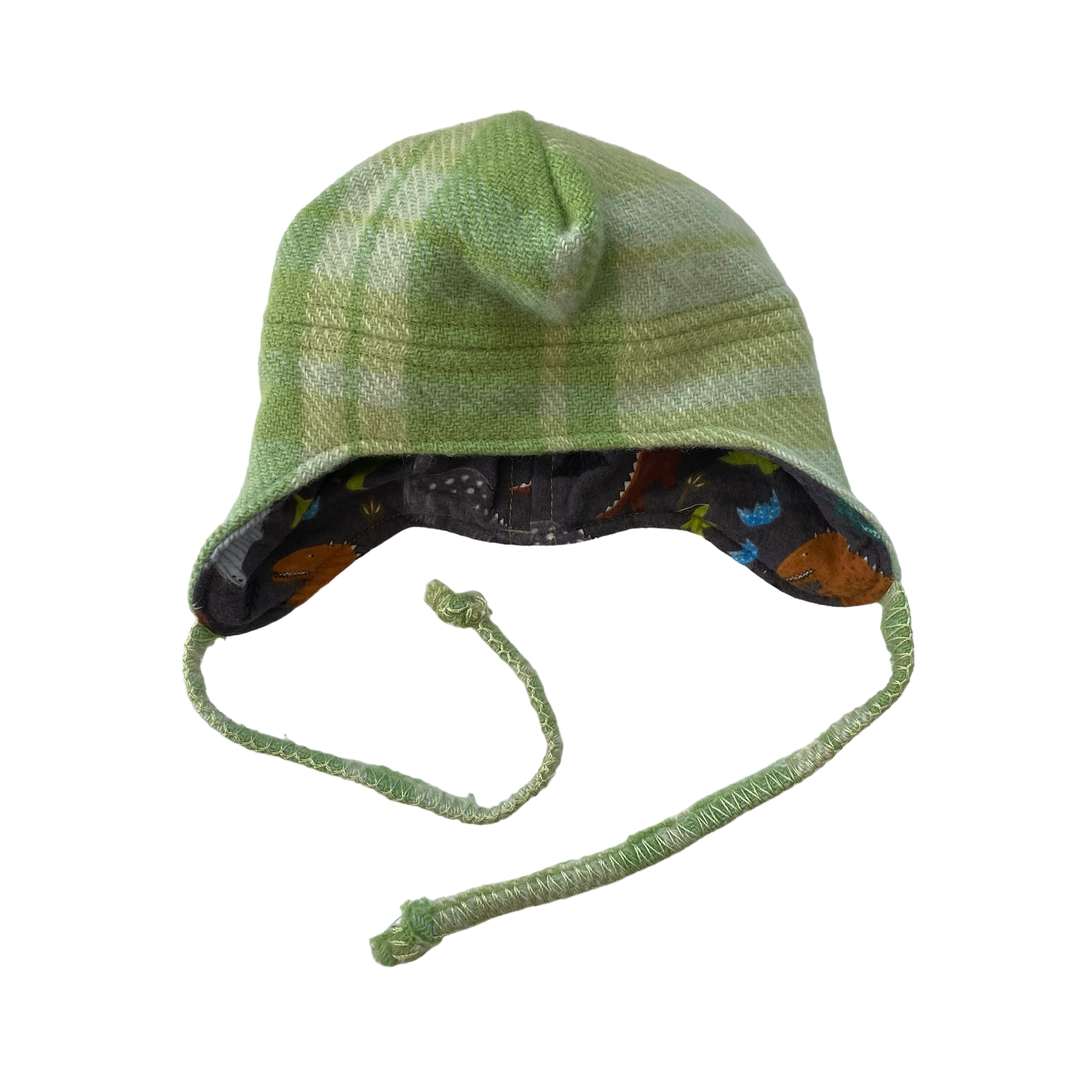 Woollen Hat Green with Dinosaurs