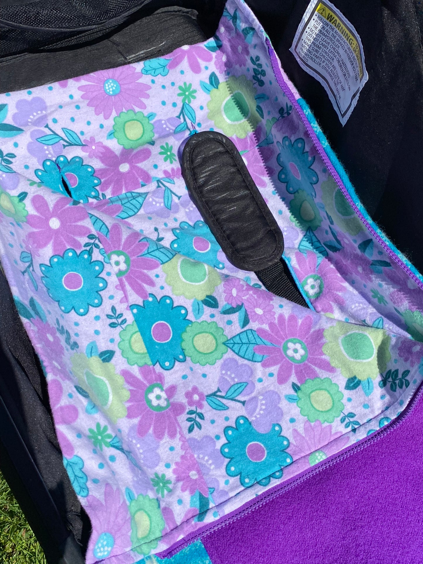 Stroller Bag Purple with Floral