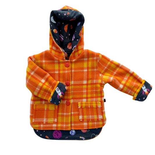 Woollen Jacket Orange & Yellow with Space Lining