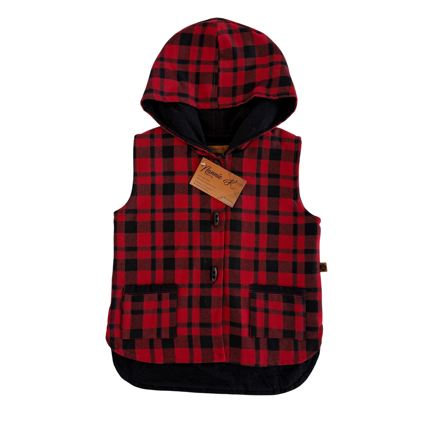 Woollen Vest Red & Black