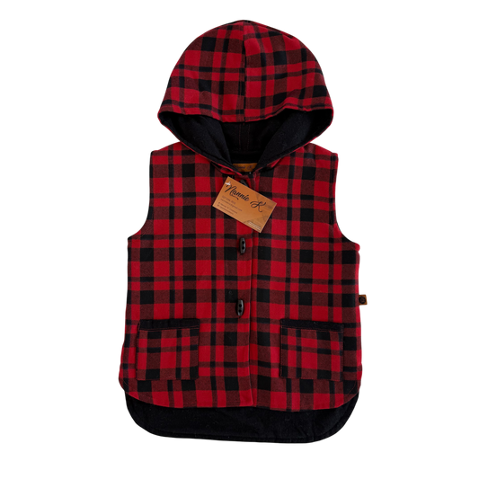 Woollen Vest Red & Black