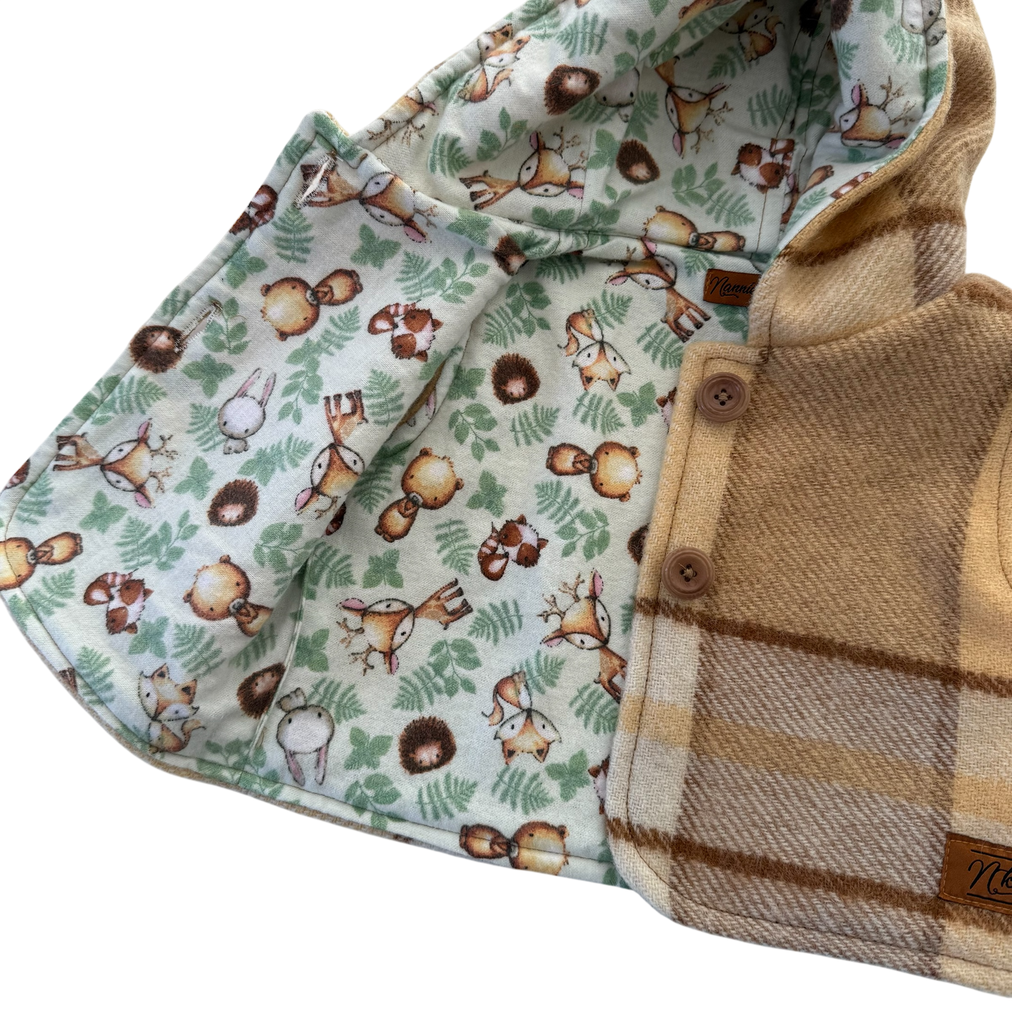 Woollen Baby Vest Neutral with Woodland Animals