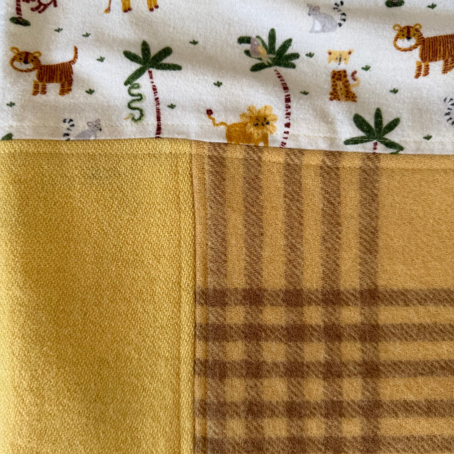 Pram Bag Yellow with Safari Animals