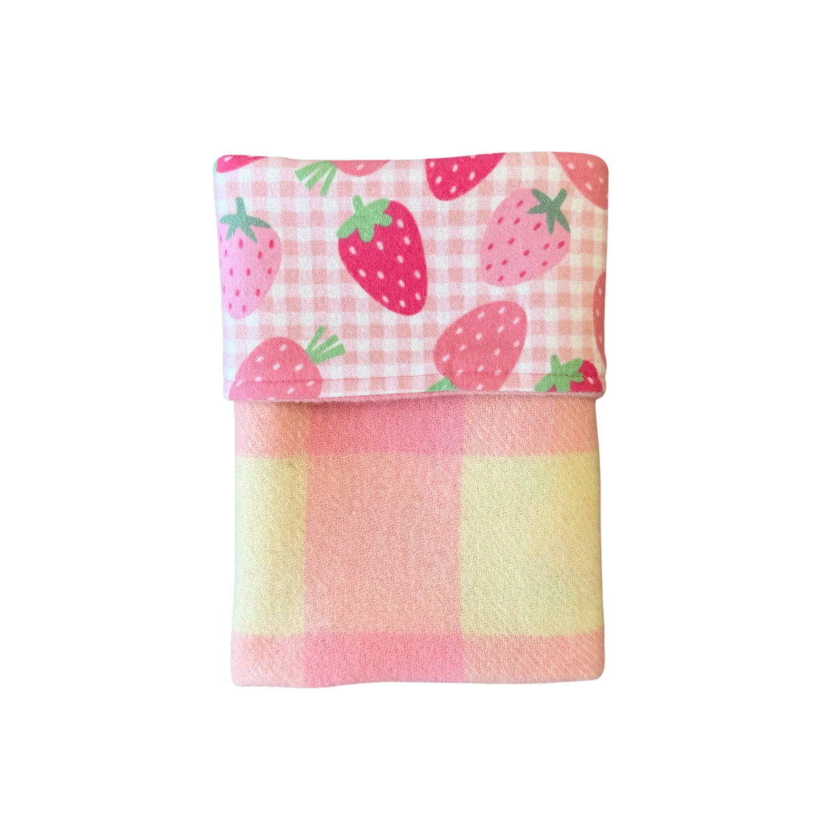 Woollen Blanket Pink & Cream with Big Strawberries