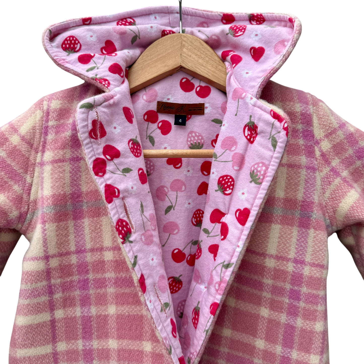 Woollen Maggie Coat Light Pink with Cherry’s