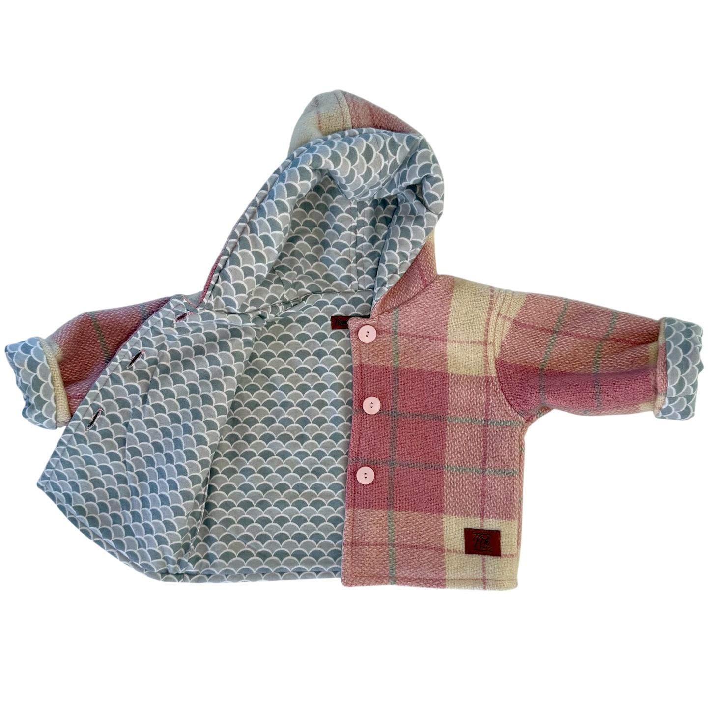 Woollen Baby Jacket Pink & Grey