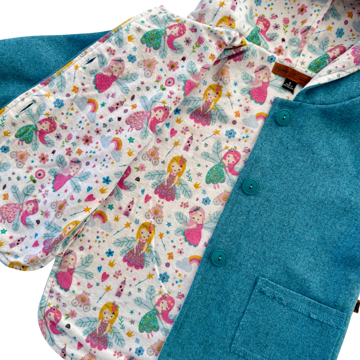 Woollen Jacket Blue with Fairies
