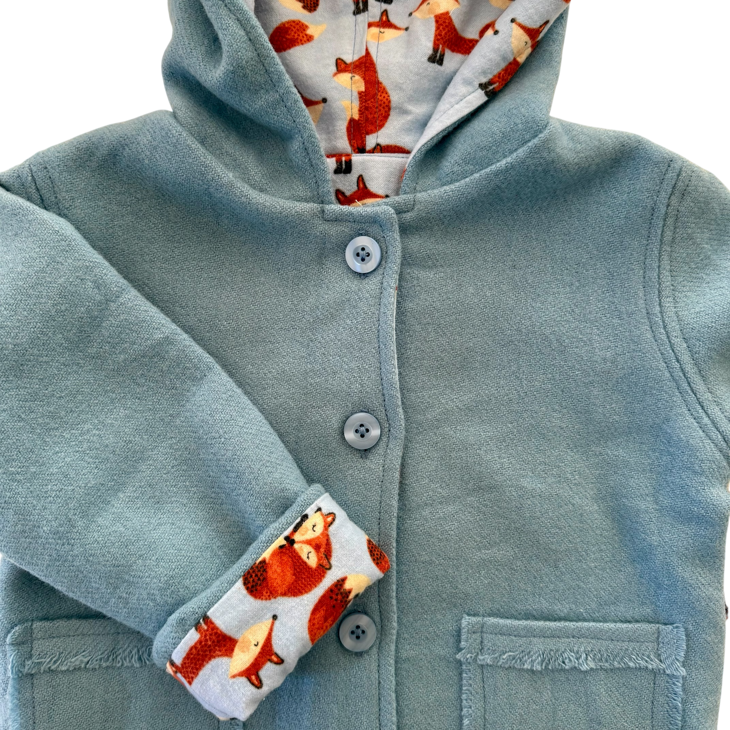 Woollen Jacket Blue with Foxes