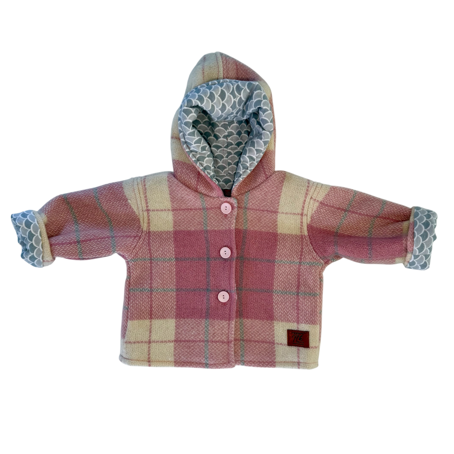 Woollen Baby Jacket Pink & Grey