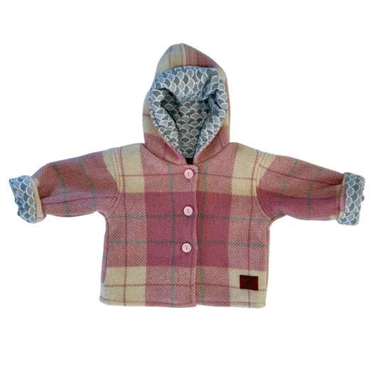 Woollen Baby Jacket Pink & Grey