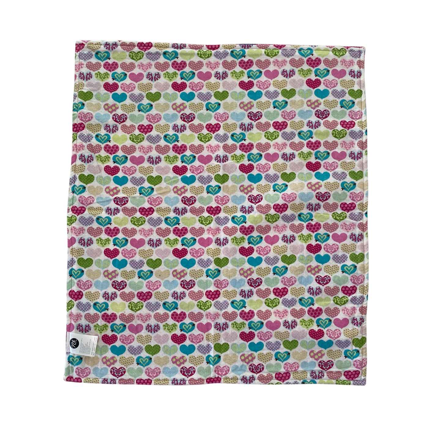 Woollen Blanket Purple and Blue with Hearts