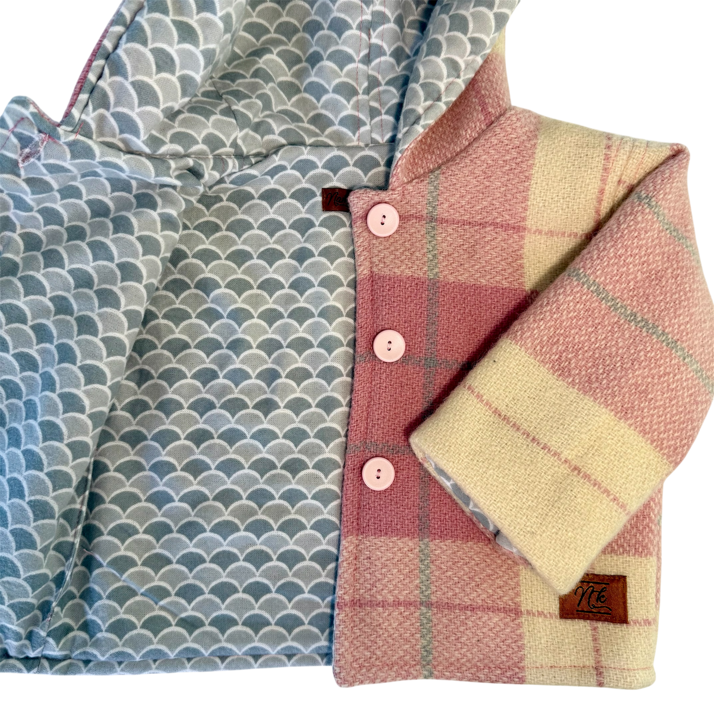 Woollen Baby Jacket Pink & Grey