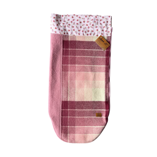 Pram Bag Dusky Pink with Small Strawberries