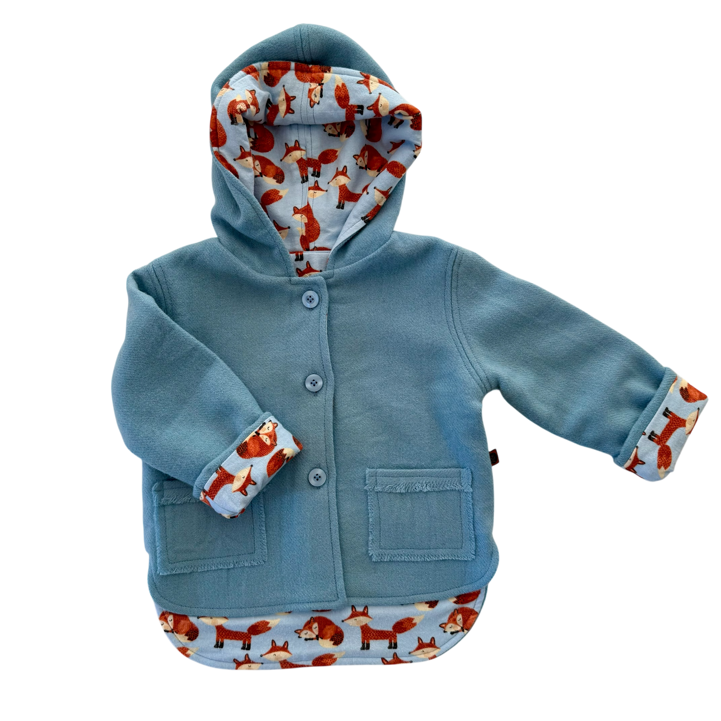 Woollen Jacket Blue with Foxes