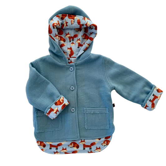 Woollen Jacket Blue with Foxes