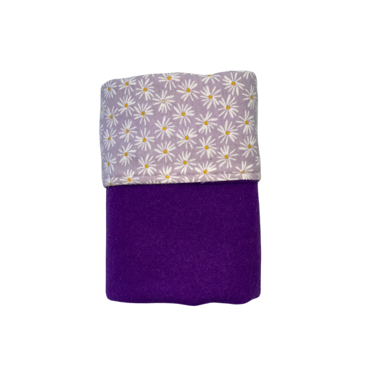 Woollen Blanket Purple with Daisies