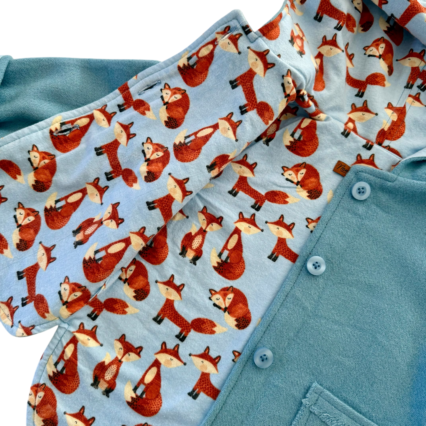 Woollen Jacket Blue with Foxes