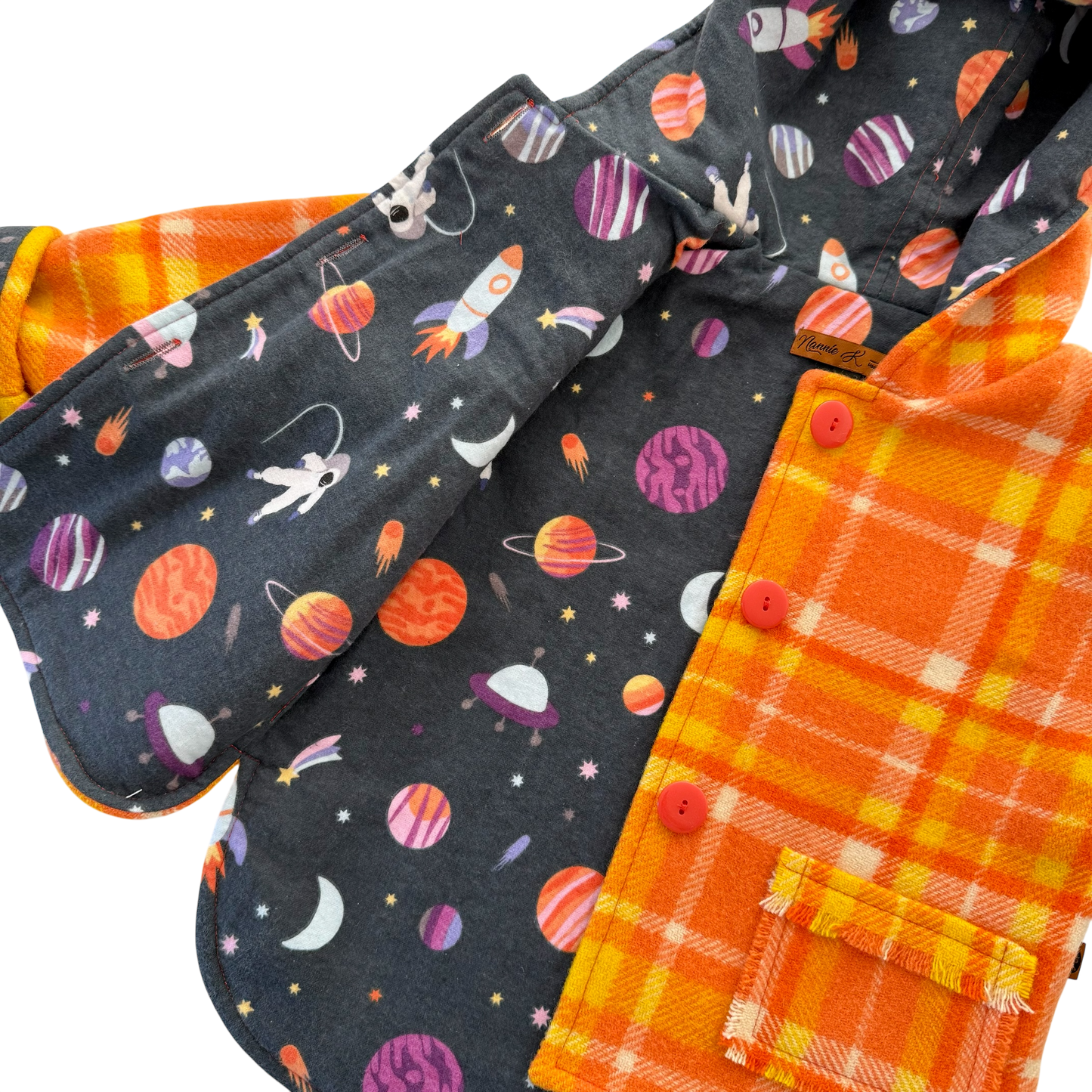 Woollen Jacket Orange & Yellow with Space Lining