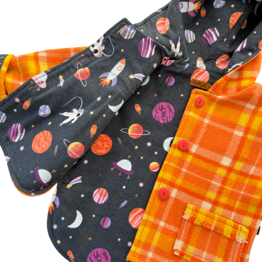 Woollen Jacket Orange & Yellow with Space Lining