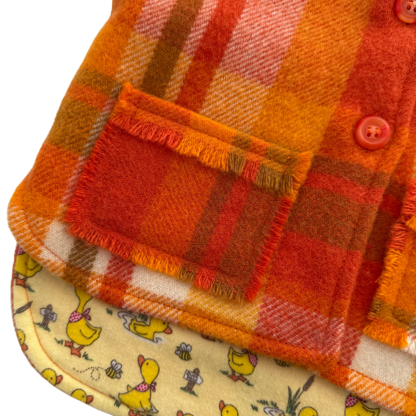 Woollen Vest Orange with Cute Ducks