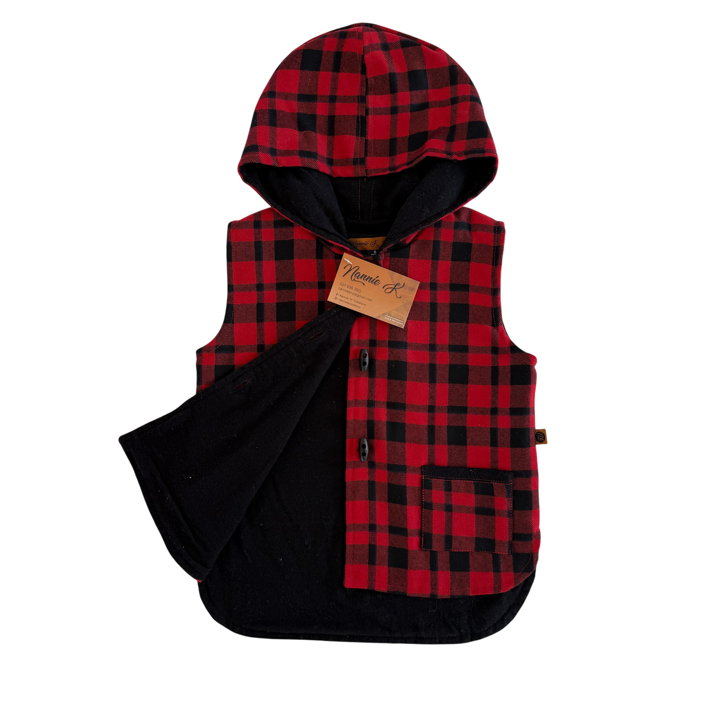 Woollen Vest Red & Black