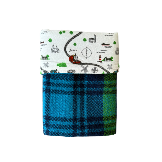 Woollen Blanket Blue & Green with Thomas the Train