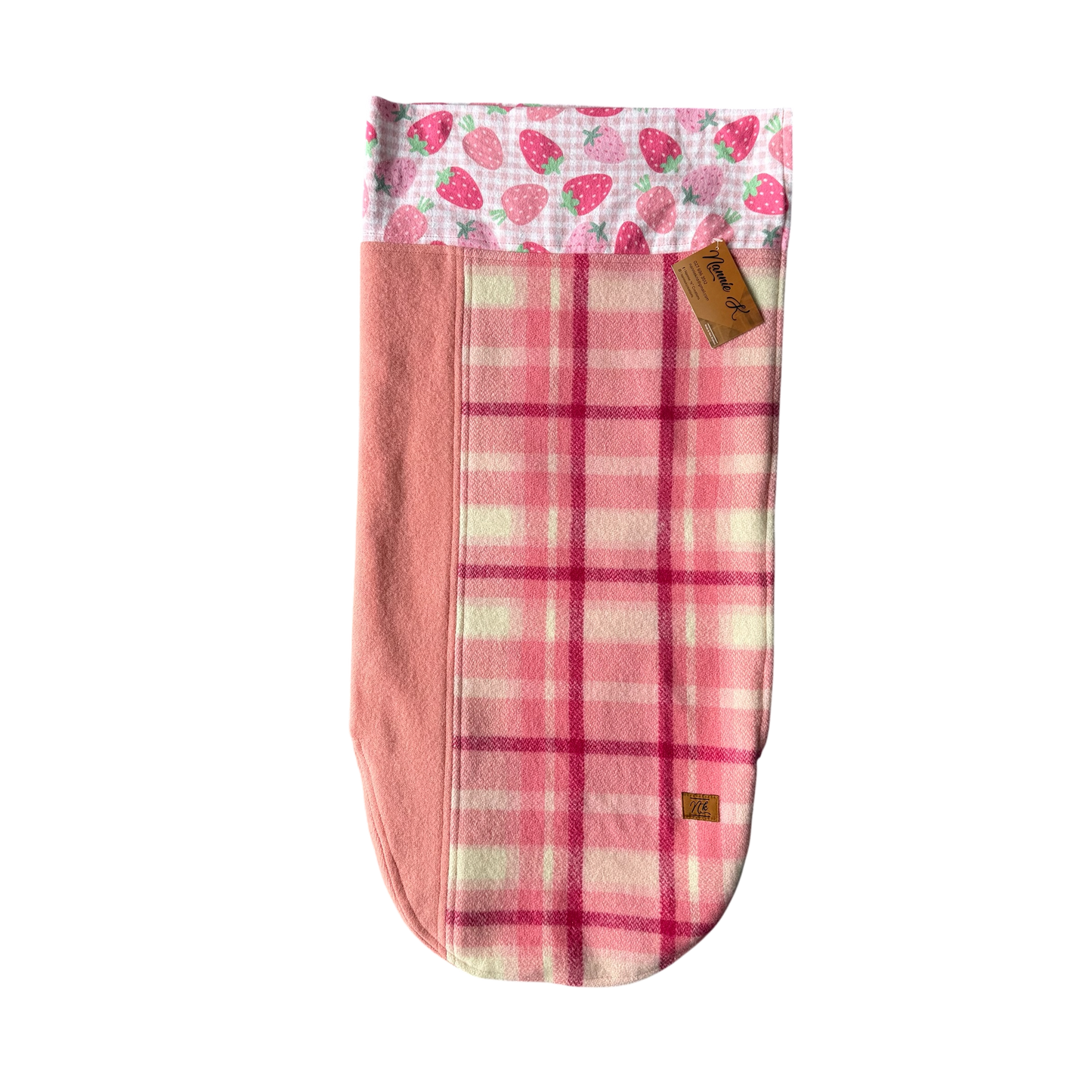 Pram Bag Pink with Large Strawberries