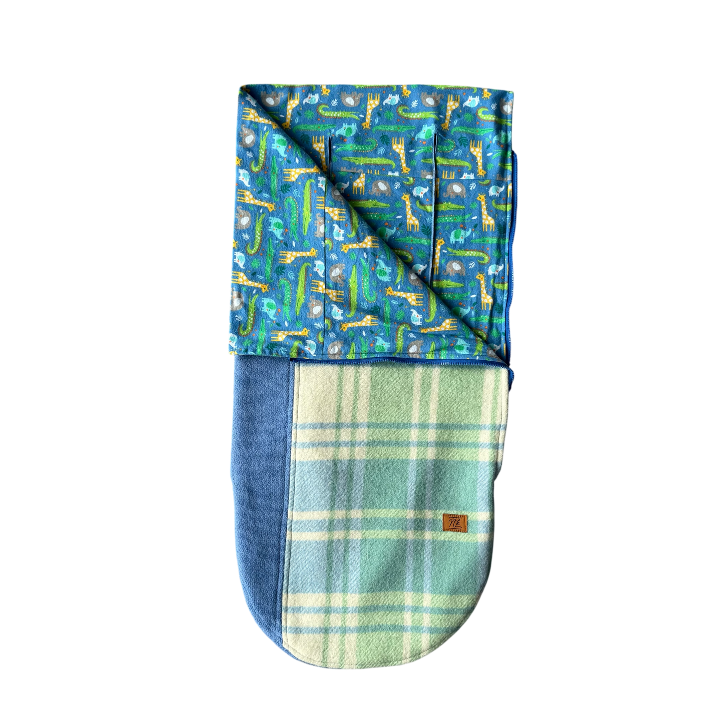 Pram Bag Blue & Green with Crocs