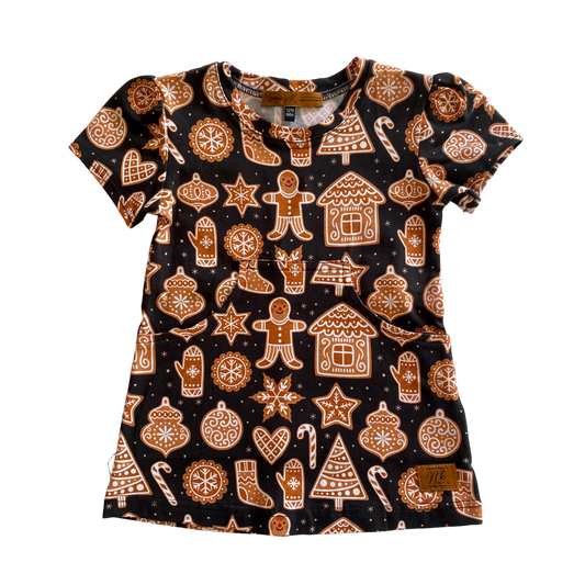 Christmas Dress with Pockets Gingerbread Man