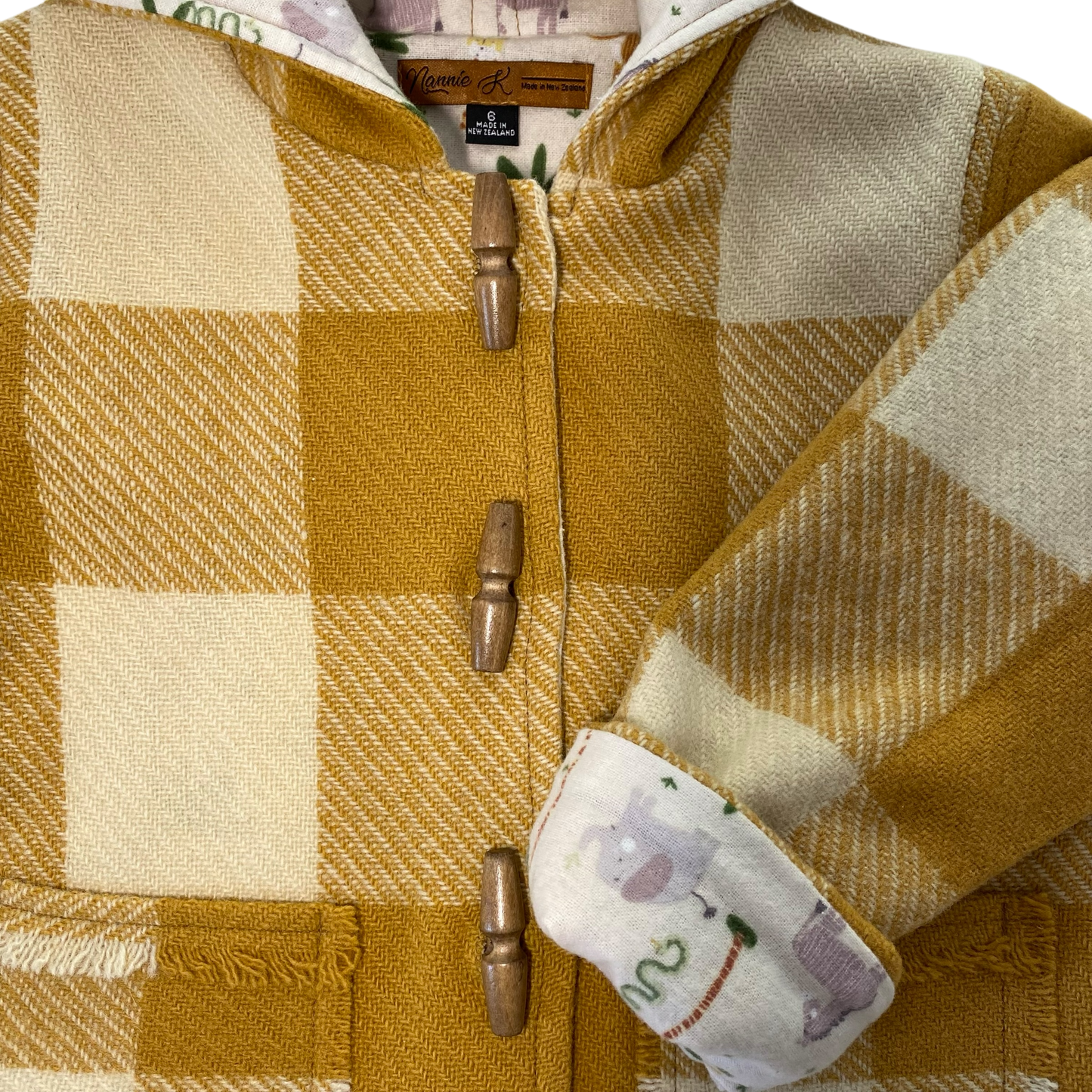 Woollen Jacket Tan/Cream with Safari Animals