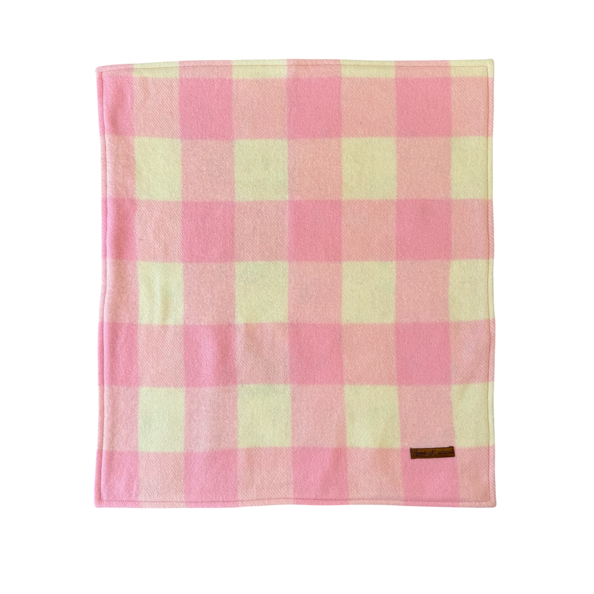 Woollen Blanket Pink & Cream with Big Strawberries