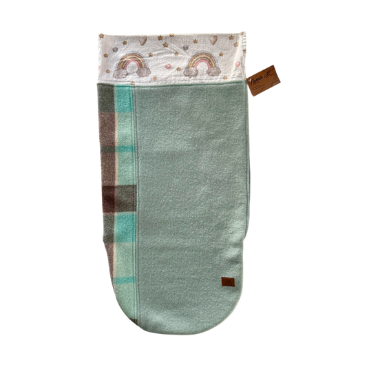 Pram Bag Duck Egg with Rainbows, Stars & Moons