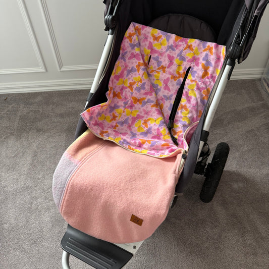 Pram Bag Dusky Pink with Small Strawberries (Copy)
